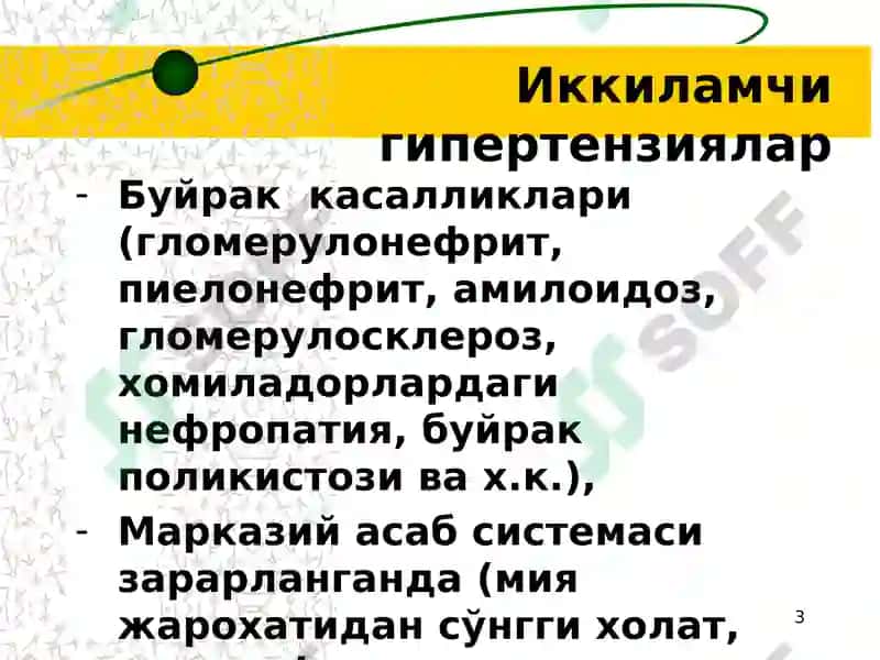 Иккиламчи гипертензиялар 3
