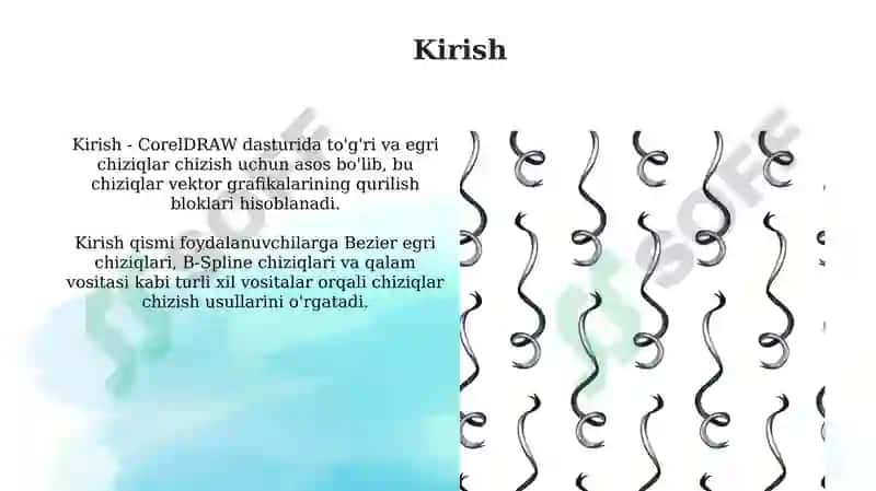 Corel Draw dasturida toʻgʻri va egri chiziqlar chizish 3