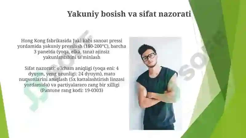 Erkaklar kuylagining namunasini tayorlash 3