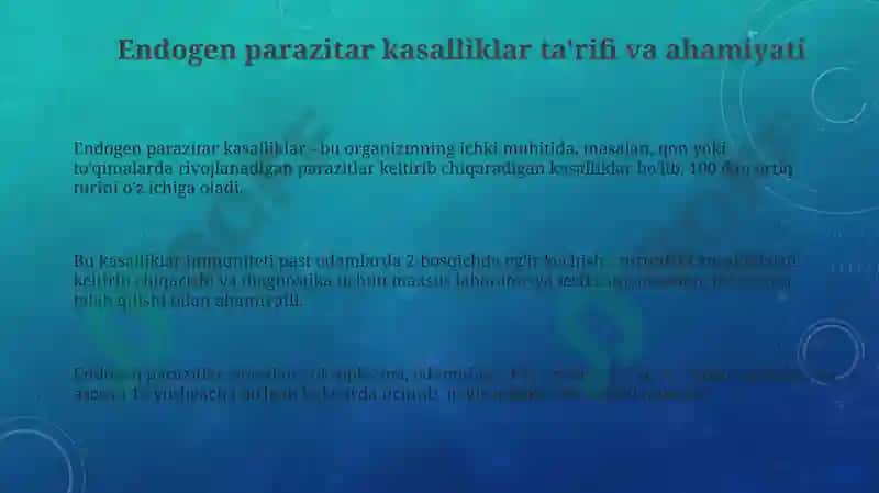 Endogen parazitar kasalliklar 3