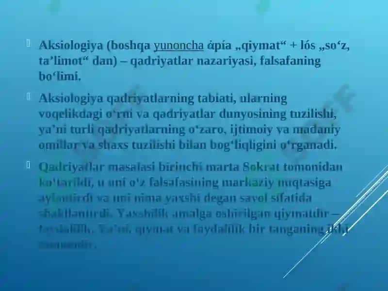 Qadriyatlar Falasafasi 3