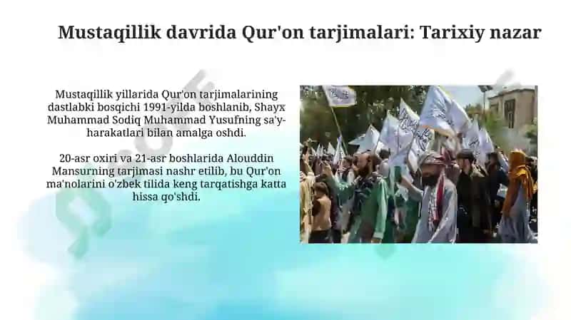 MustaqillikyillaridaQur'onningo'zbektiligatarjimaqilinishi 3