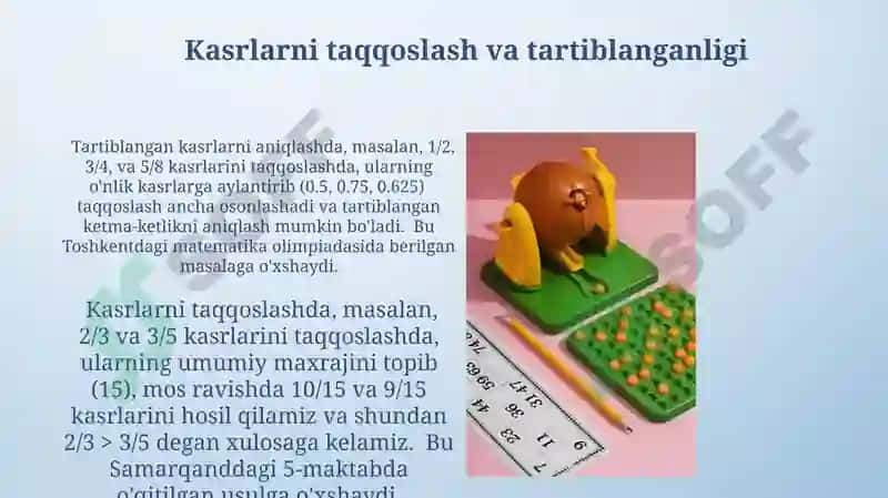 Kasr va Nisbatlarni Namoyish Qilish 3