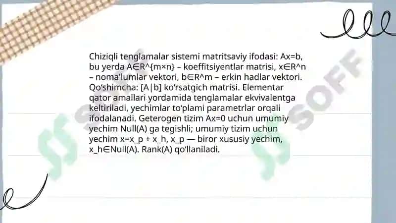 Chiziqli tenglamalar sistemasi 3