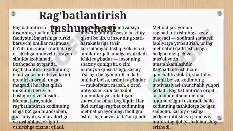 MODDIY VA MA’NAVIY RAGBATLANTIRISH 3
