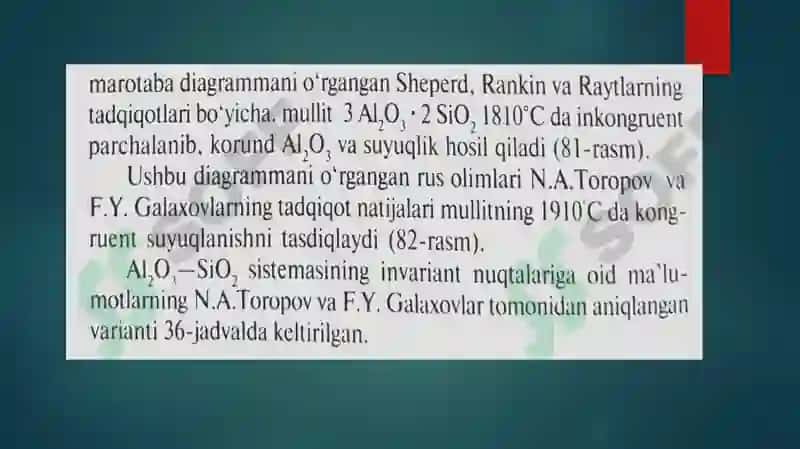 AL2O3 - SIO2 SISTEMASINING HOLAT DIAGRAMMASI 3