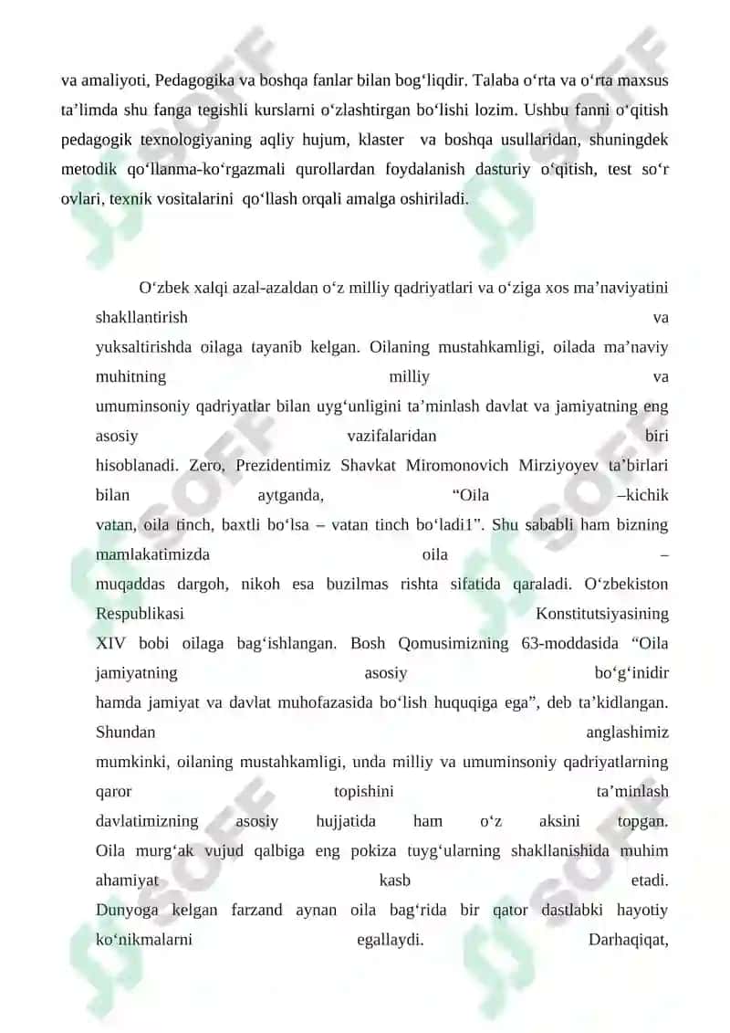 Oilada O'zbekona Qadriyatların Ko'rinishlari 3