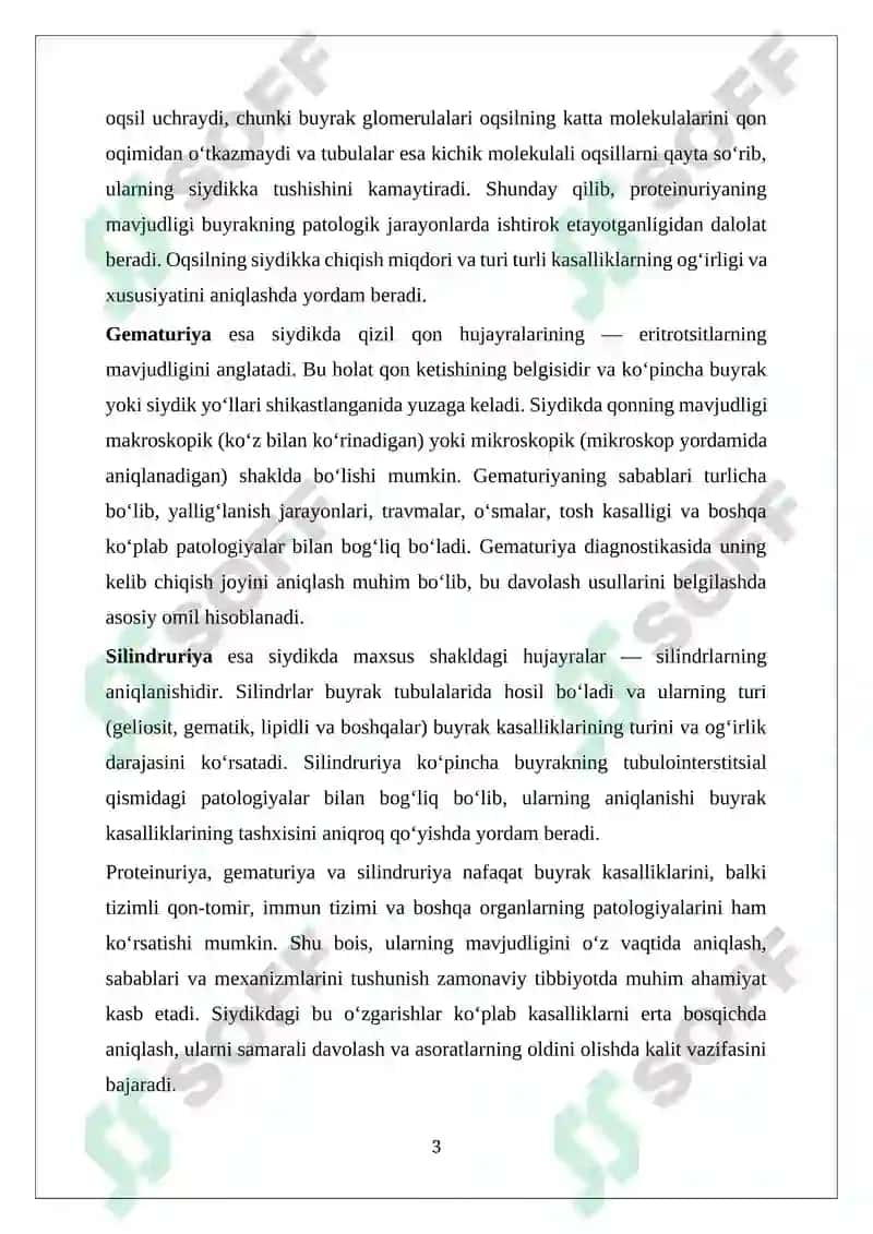 Proteinuriya, gematuriya va silindruriya: asosiy sabablari 3