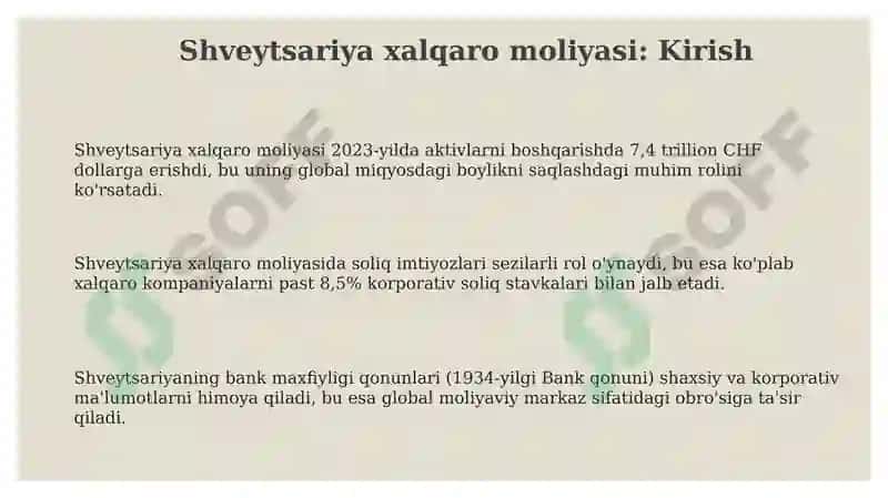 Shvetsariya xalqaro moliyasi 3