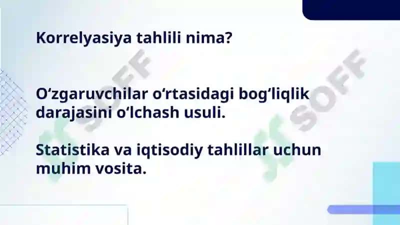 Korrelyasiya tahlilining maqsadi 3