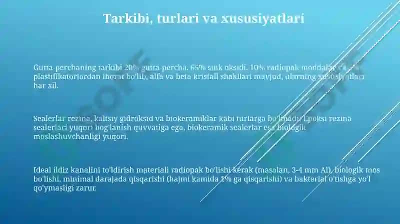 Tishkanallarini plombalashda ishlatiladigan ashyolar 3