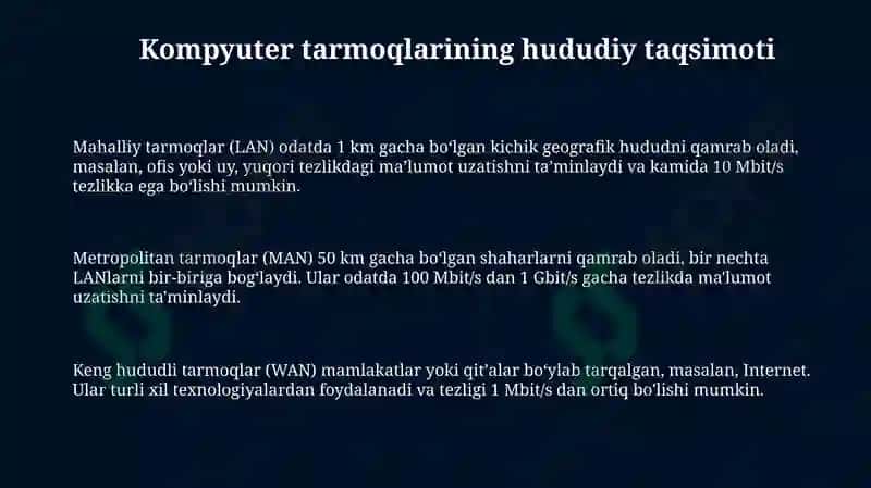 Kompyuter tarmoqlarining tasnifi 3