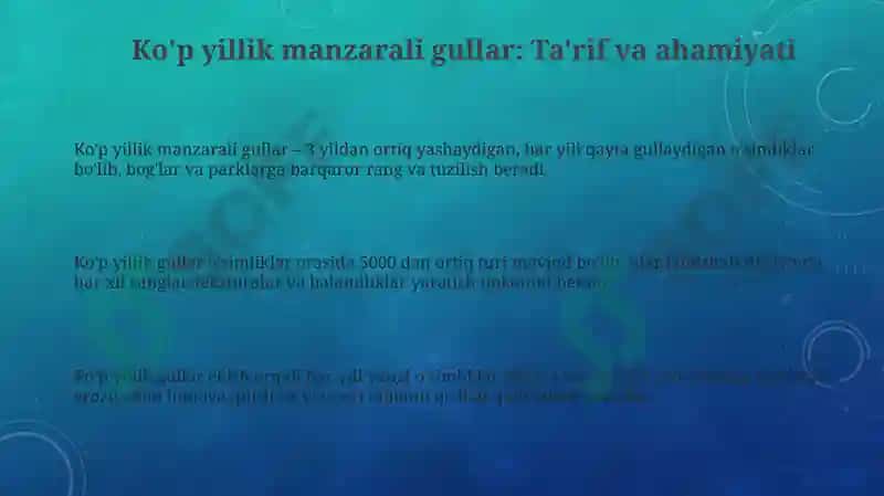 Ko‘pyillikmanzaraligullar 3