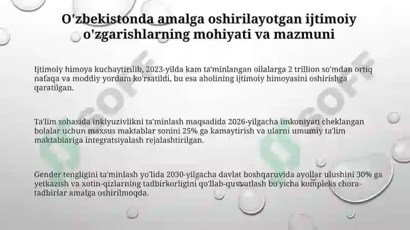Ijtimoiy O'zgarishlar va Mo'ljalar 3