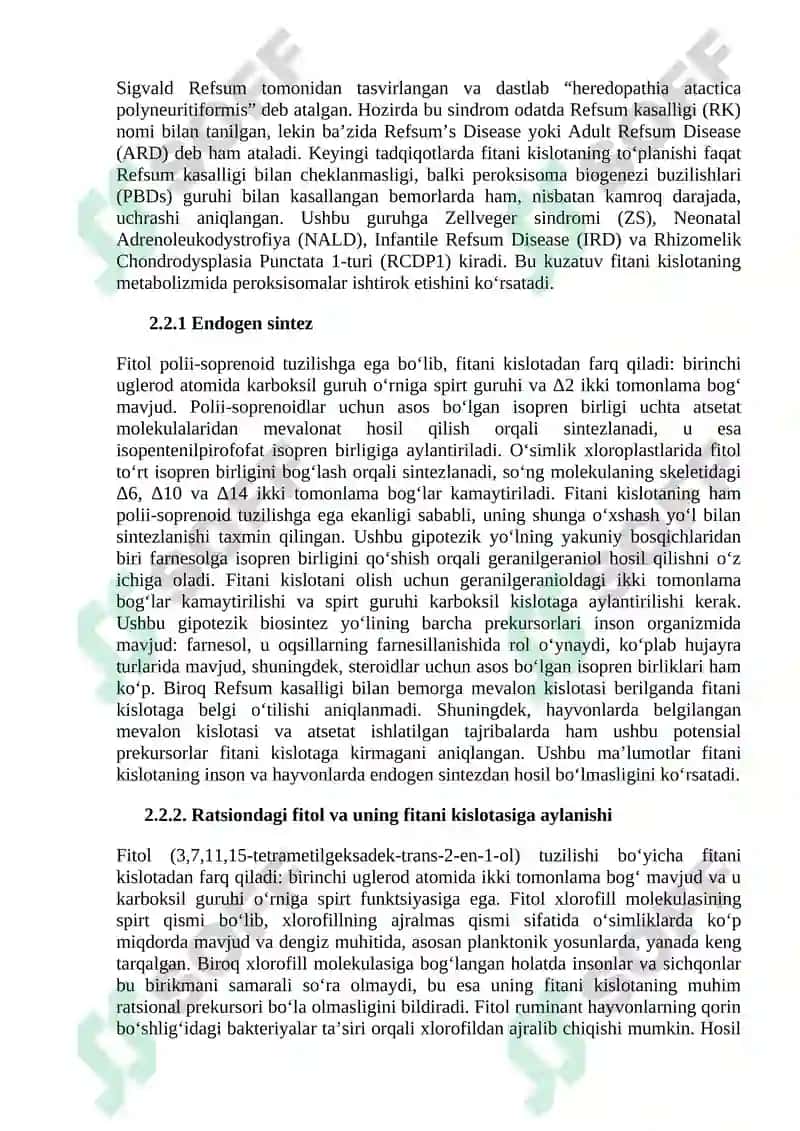 Biokimyo: Yog' kislotalarining alfa oksidlanishi 3
