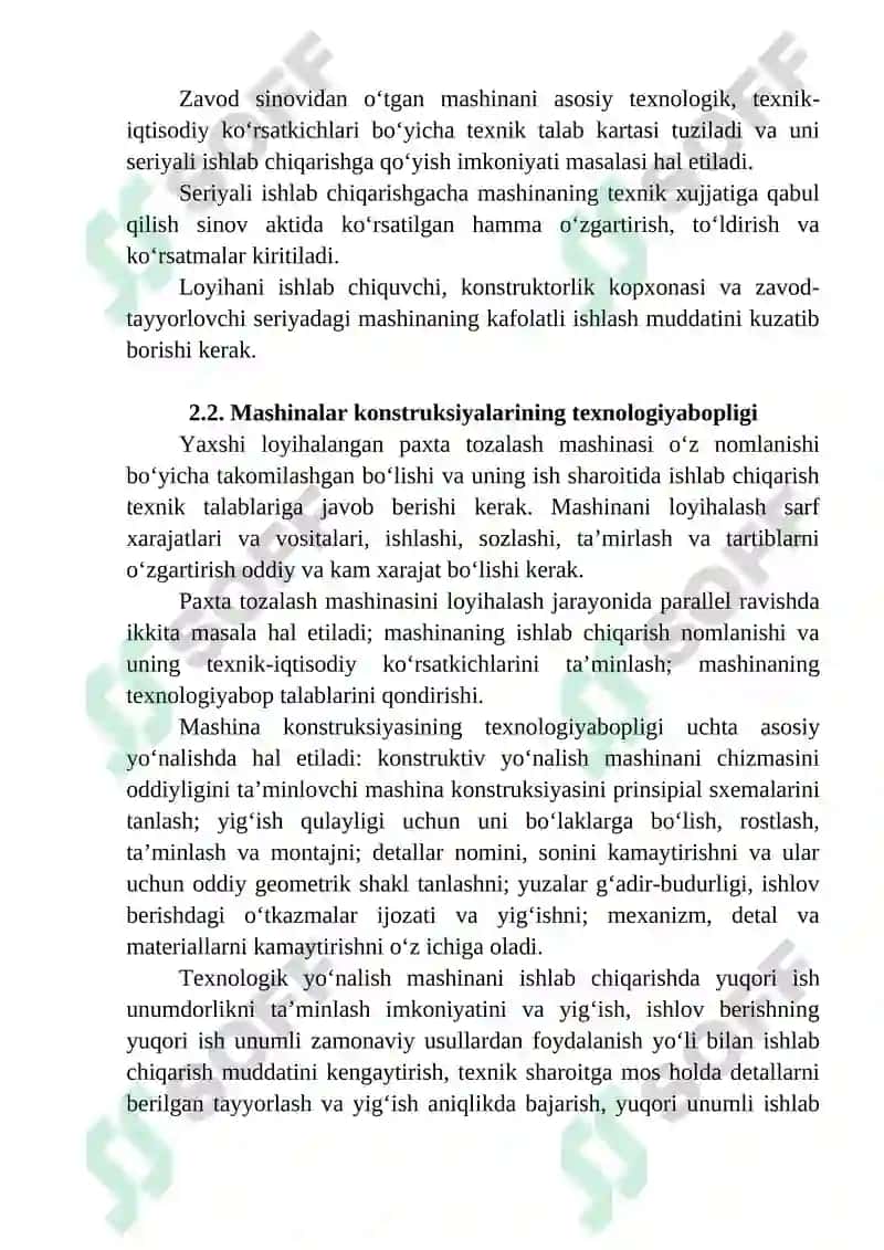 Texnologik mashinalarini loyihalashning umumiy masalalari 3