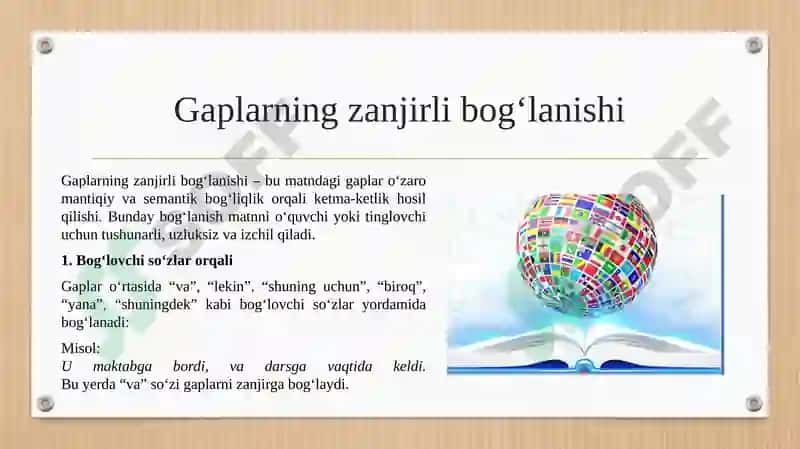 Gaplarning zanjirli bog‘lanishi 3