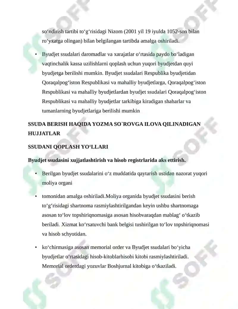 BYUDJETLARARO MUNOSABATLAR HAMDA QARZLAR HISOBI 3