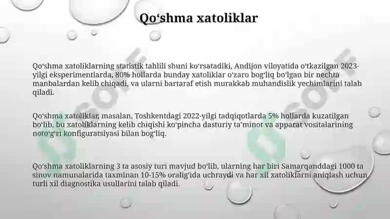 Olchash xatoliklarini tabaqalanishi va turlari 3