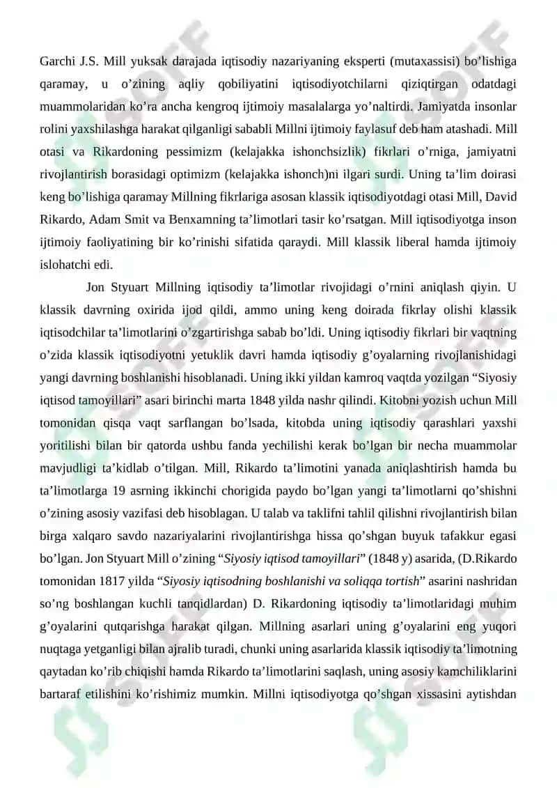 J.S. Millning iqtisodiy qarashlari 3