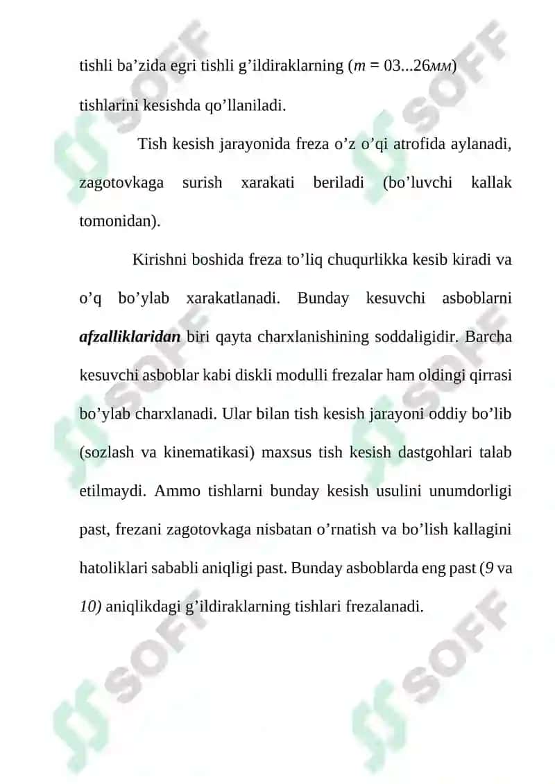 Silindirsimon g’ildiraklar tishlarini kesuvchi asboblar 3