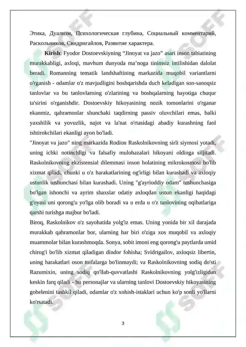 DOSTOYEVSKIYNING JINOYAT VAJAZO ASARIDA ORNITONIMLARNING QO’LLANISHI 3