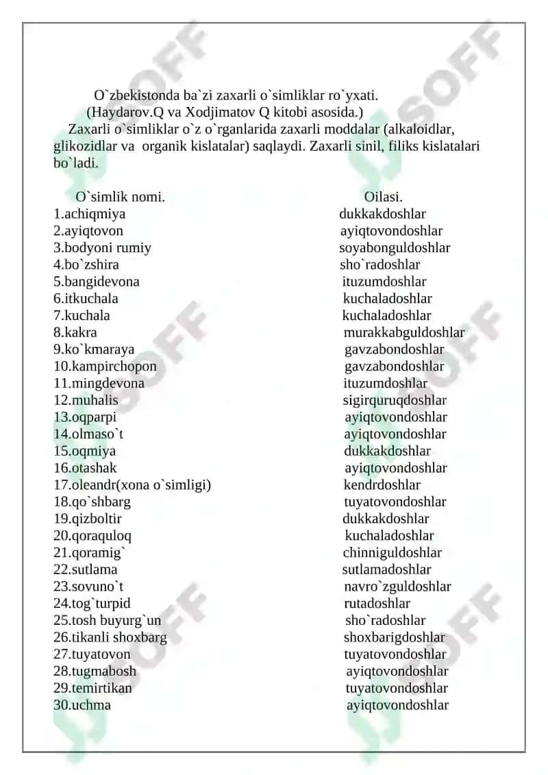 O`zbekistondagi dorivor o`simliklar 3