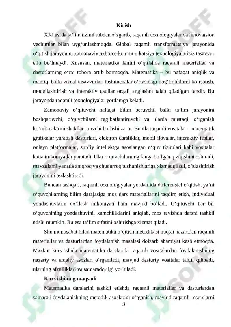 Matematika oʻqitish metodikasi 3