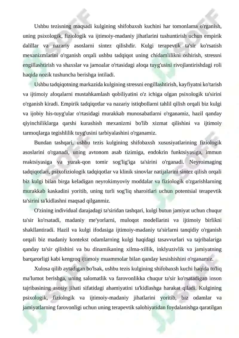 Kulgining Shifobaxsh Kuchi 3