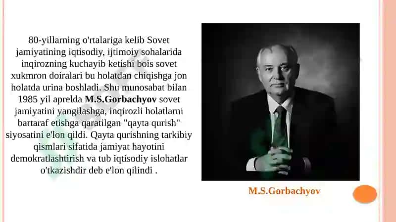 O’zbekistonda “Qayta Qurish” yilarida 3