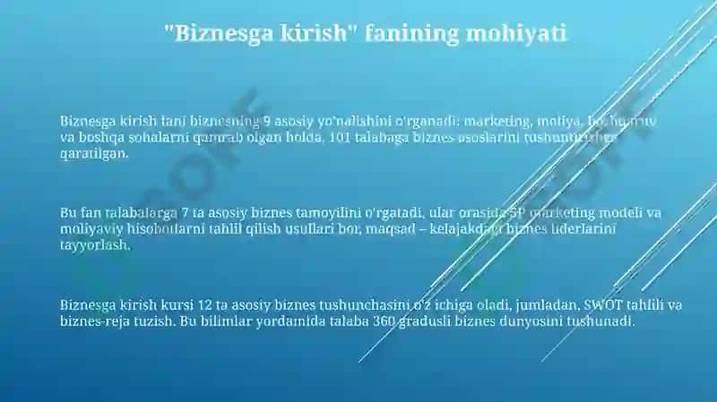 Biznesga Kirish 3