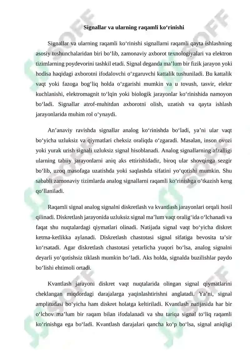 Signallarni raqamli qayta ishlanishida sonli ketma-ketliklarning tatbiqlari 3