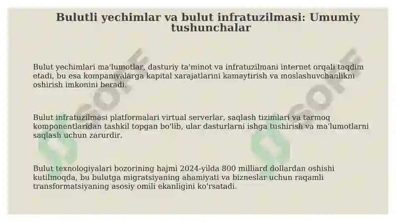 Bulutli yechimlar va bulutli infratuzilmasi raqamli platformalar 3