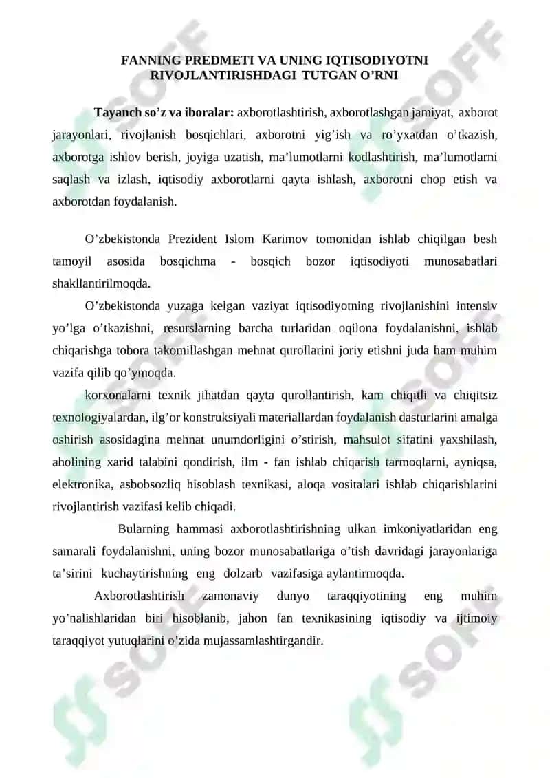 IQTISODIYOTDA AXBOROT TEXNOLOGIYALARI O’QUV QO’LLANMA 3