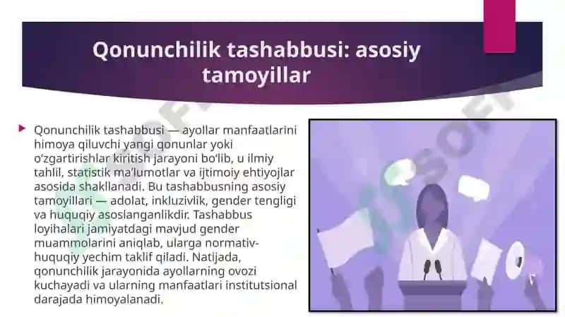 Ayollar Advokaturasi Qonunchilik tashabbusi 3