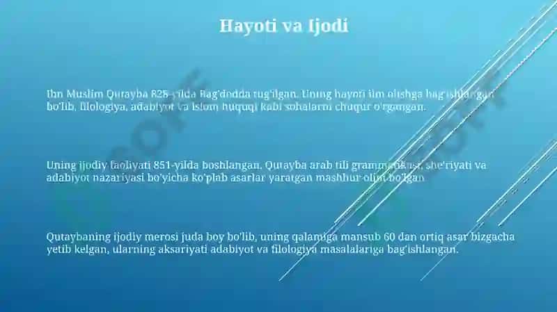 Ibn Muslim Qutayba haqida malumotlar 3