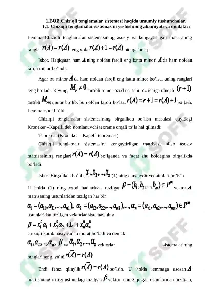 Chiziqli tenglamalar sistemasini matritsalar yordamida yechish 3