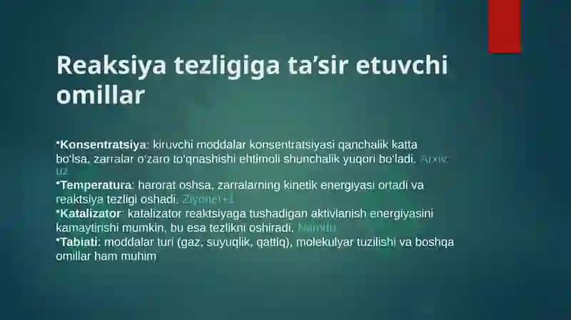 Kimyoviy Kinetika va Kimyoviy Muvozanat 3