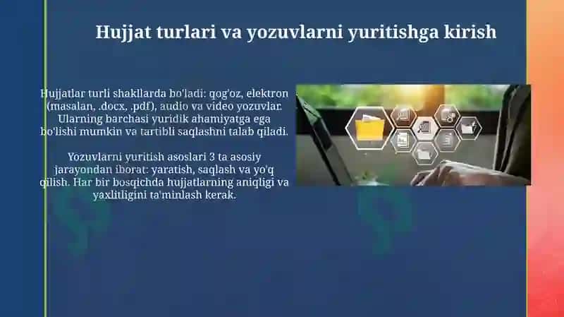 Hujjat turlari va ish yuritish asoslari 3