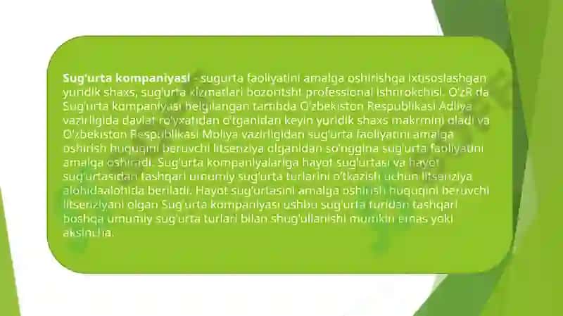 Sug’urta va Ularning Iqtisodiy Faoliyati 3