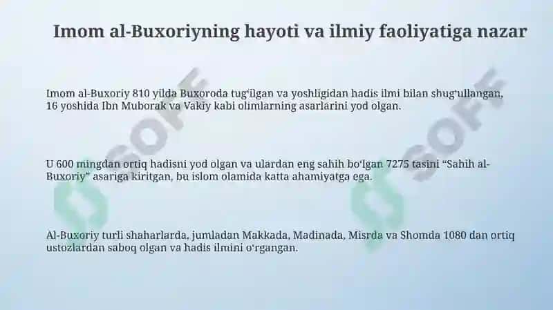 Imom al-Buxoriyning pedagogik gʻoyalari 3