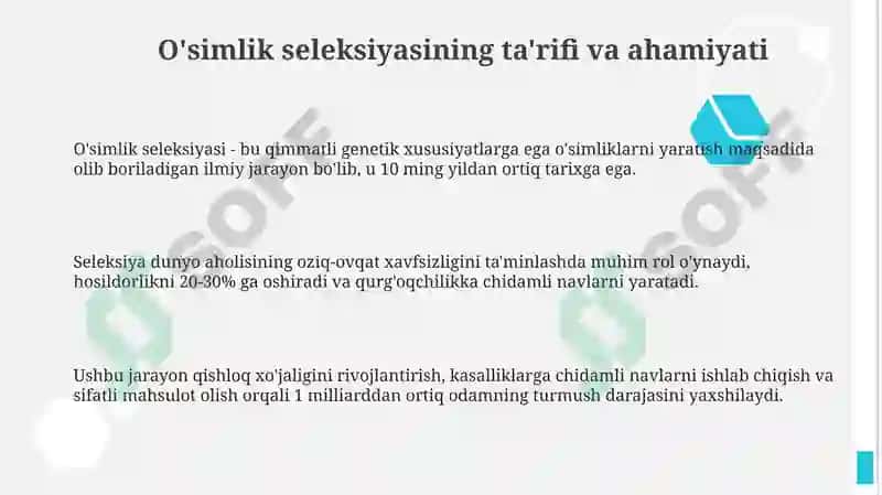 O'simlik seleksiyasi 3