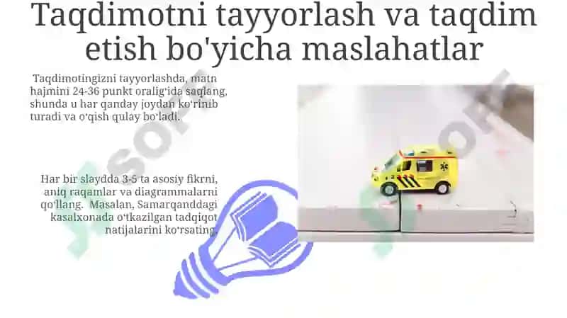 Tibbiyot axborotlarni taqdimotlar ko'rinishida shakllantirish texnalogiyasi 3
