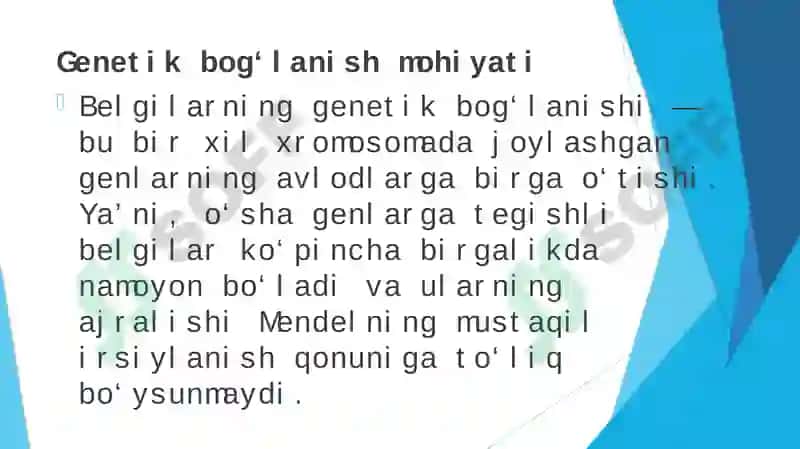 Belgilarning Genetik bog'lanishi 3