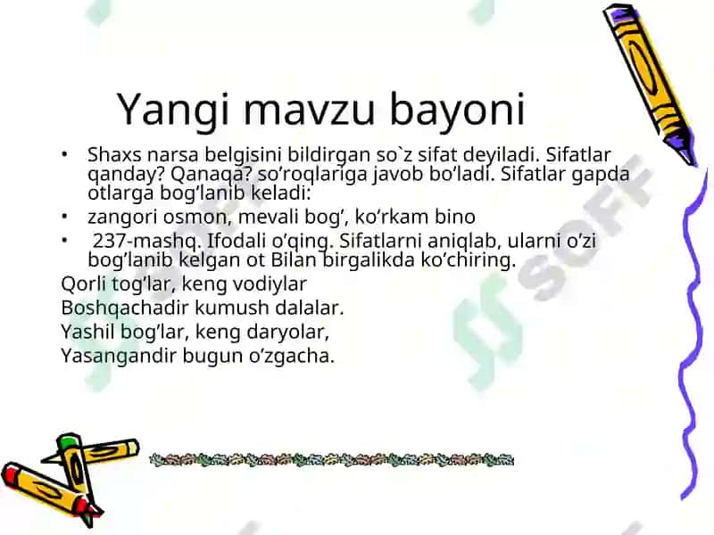 Sifat so’z turkumi 3
