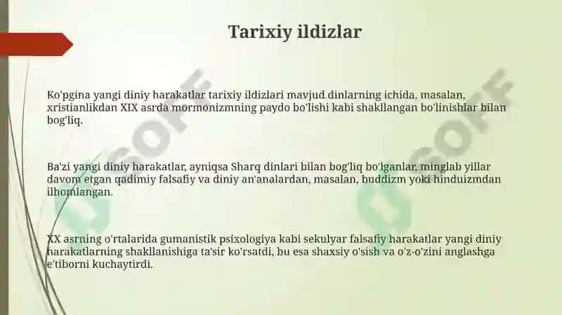 Yangi diniy talimotlar va sektalar 3