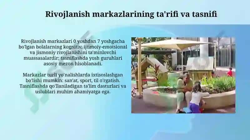 Rivojlanish markazlari va ularning tasnifi 3