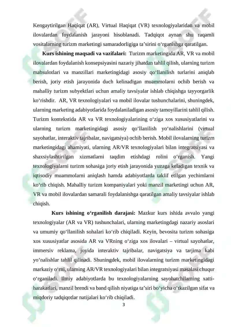 Turizm marketingida yangi texnalogiyalar: AR,VR va mobil ilovalar’’ 3