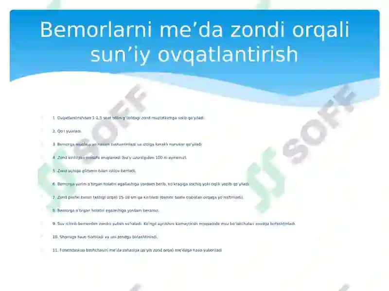 Xirurgik bemorlar ovqatlanishi 3