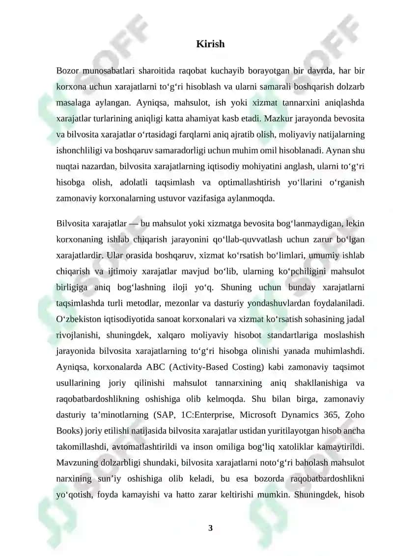 Bilvosita xarajatlar hisobi 3